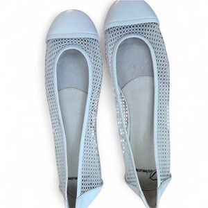 Delman Leather Made in Spain White Mesh Women's Ballet Flats Size 8M